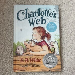 Charlotte's Web by E.B. White - Illustrated Hardcover (Blue/Beige)